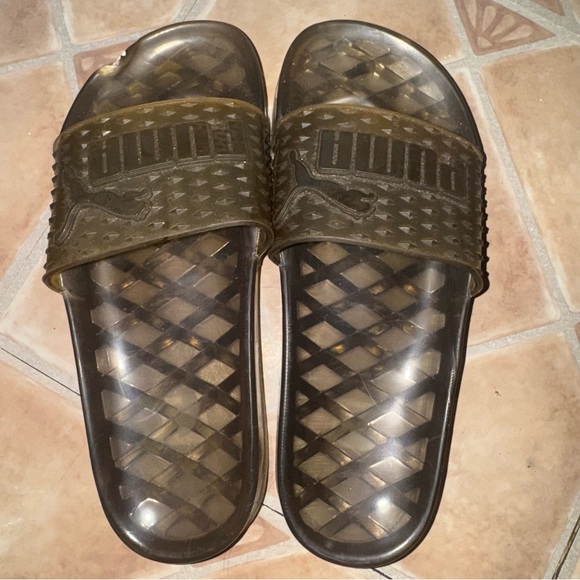Puma Shoes - Puma Brown Jelly Slide Sandals